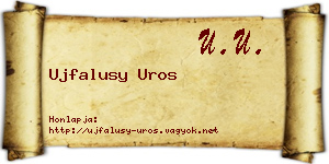 Ujfalusy Uros névjegykártya